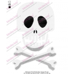 Halloween Skull Embroidery Design 02